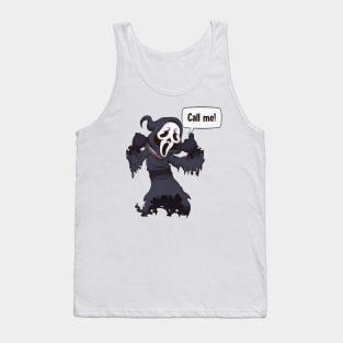 Ghost With Screaming Face Holding A Knife Tank Top